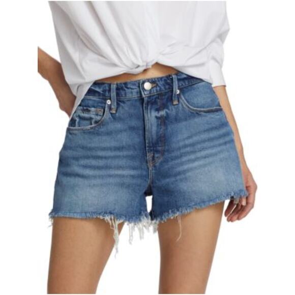 New Good American women denim 90's shorts blue indigo 156 size 4/27